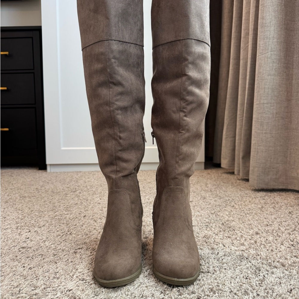 Women's Taupe Knee-High Boots